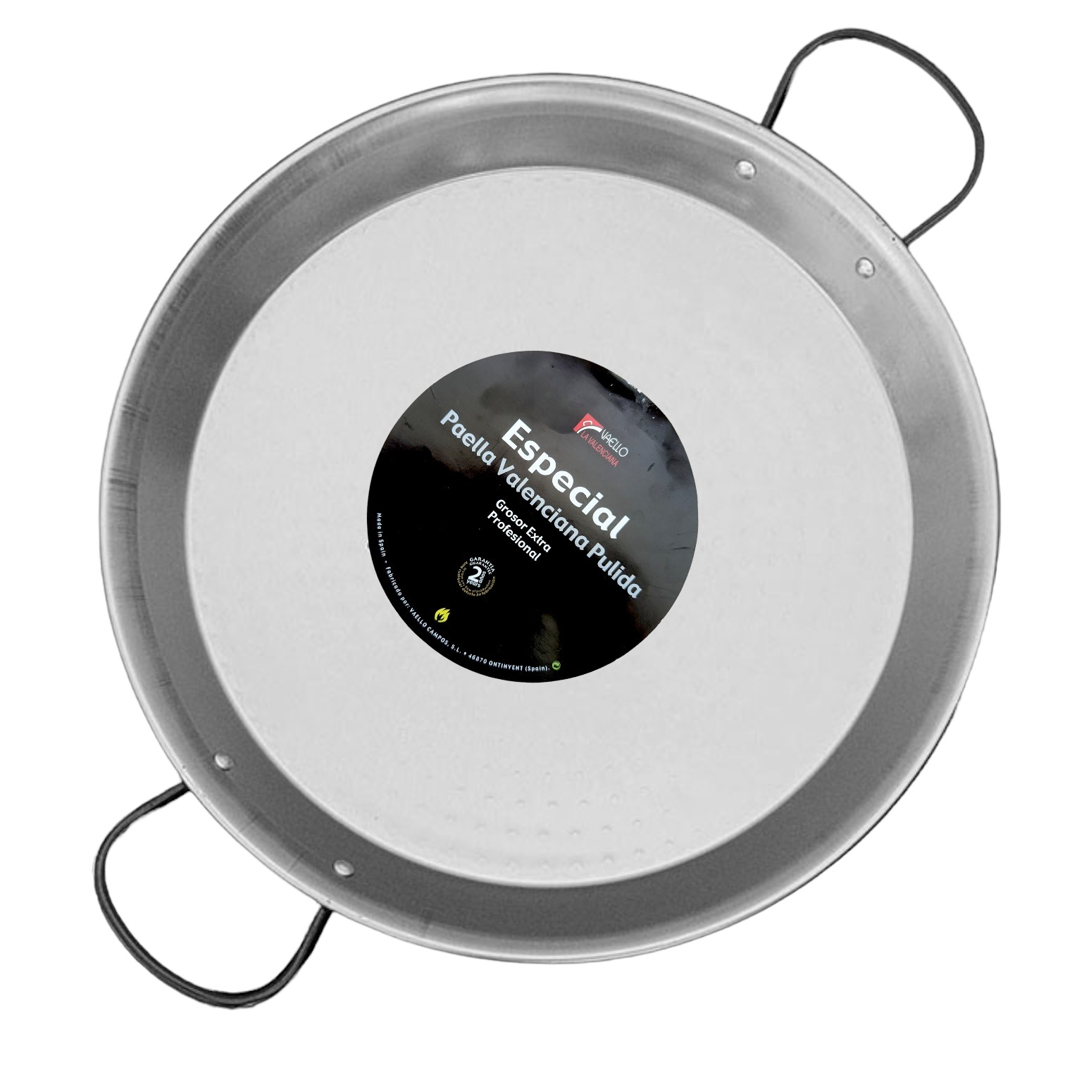 42cm Heavy Duty Polished Steel Paella Pan